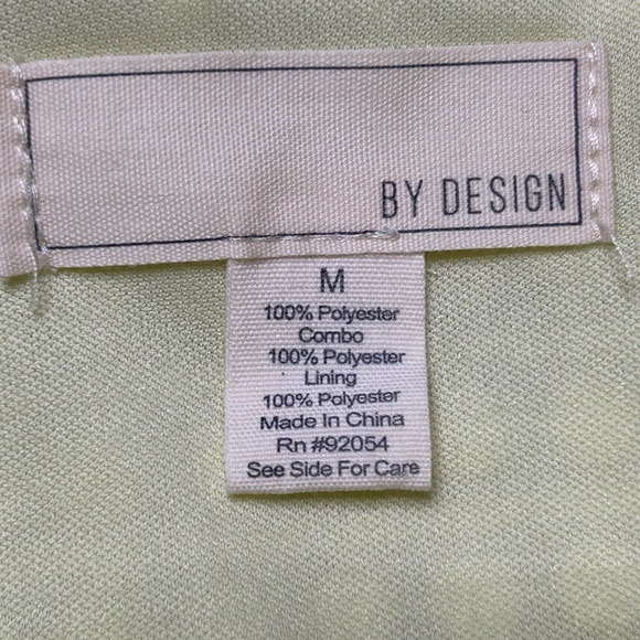 By Design Yellow Brianna Lace Puff Sleeve Button-Up Top, Size M - Picture 10 of 13